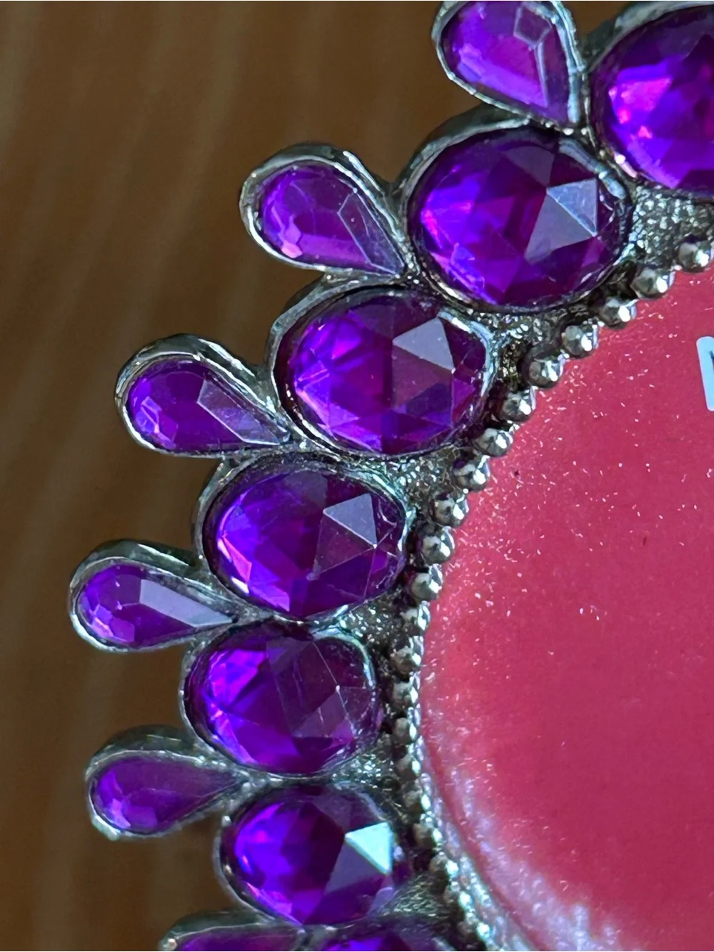 Purple Jeweled Round Photo Frame 3x3